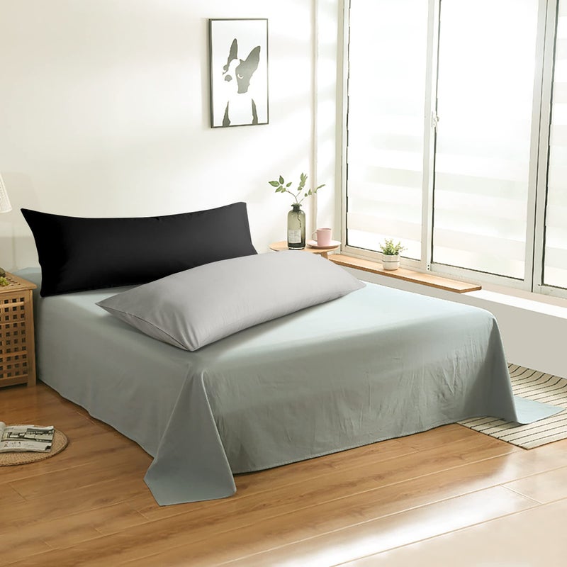 BEDSUM Microfiber Body Pillowcase, Soft Wrinkle Resistant and Easy Care Pillow Case with Envelope Closure for Adults Pregnant Women, 20x54 inches, Black - Image 5